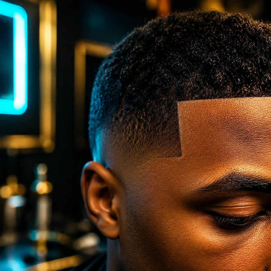 Clean line-up haircut finished at Brana Barber Shop in Naples